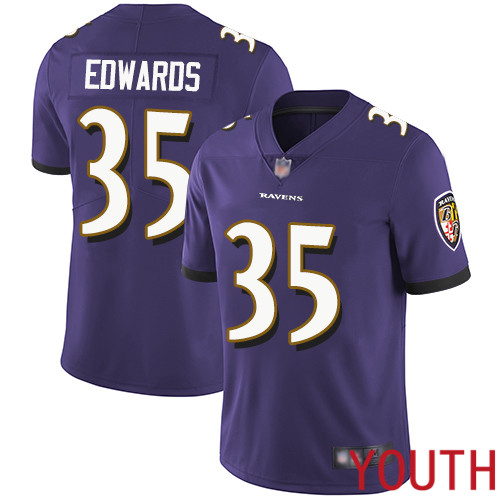Baltimore Ravens Limited Purple Youth Gus Edwards Home Jersey NFL Football 35 Vapor Untouchable